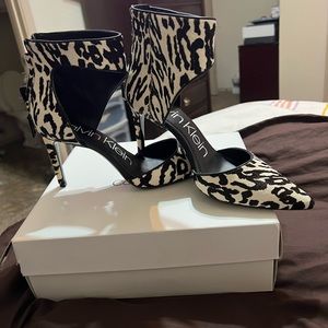 Size 9.5 Calvin Klein Mo Hair Zebra Print Pump.  Excellent condition!!